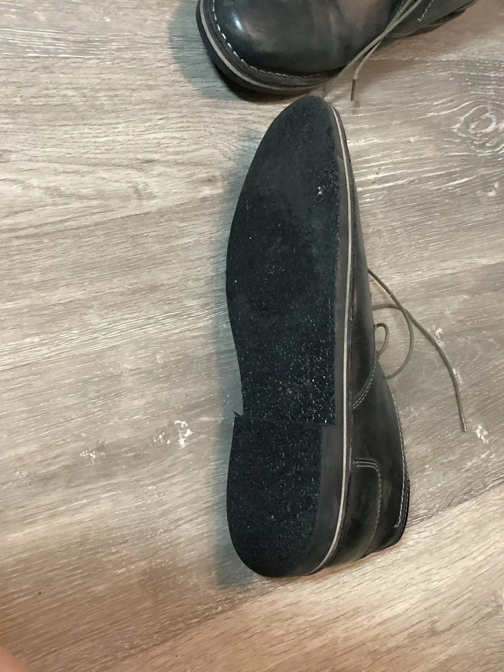 Steve Madden Black Leather Derby Lace-Up Shoes
